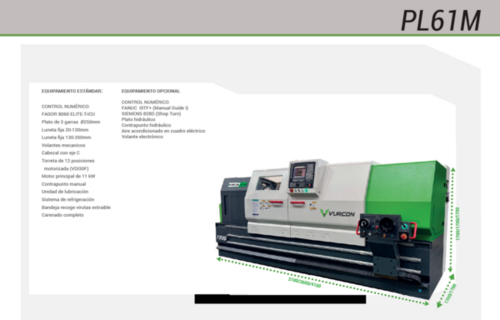 Vurcon TORNO CNC BANCADA PARALELA PL61M
