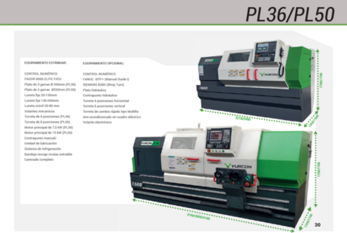Vurcon TORNO CNC BANCADA PARALELA PL36