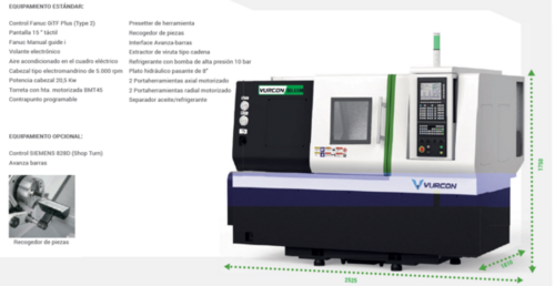 Vurcon TORNO CNC BANCADA INCLINADA SBL-65M