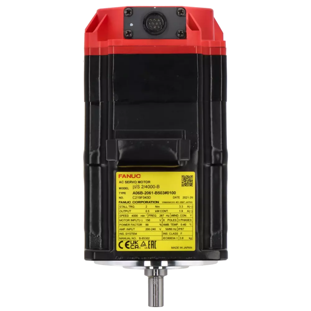 Servo motor BETA iS 2/4000-B düz, frenli, BiA1000, kamalı, IP65 A06B-2061-B503#0100